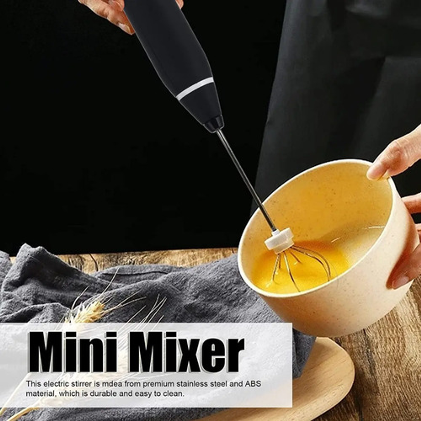 Evolution Mini Batidor Eléctrico De Espuma Café Y Leche Reca Color Negro 9