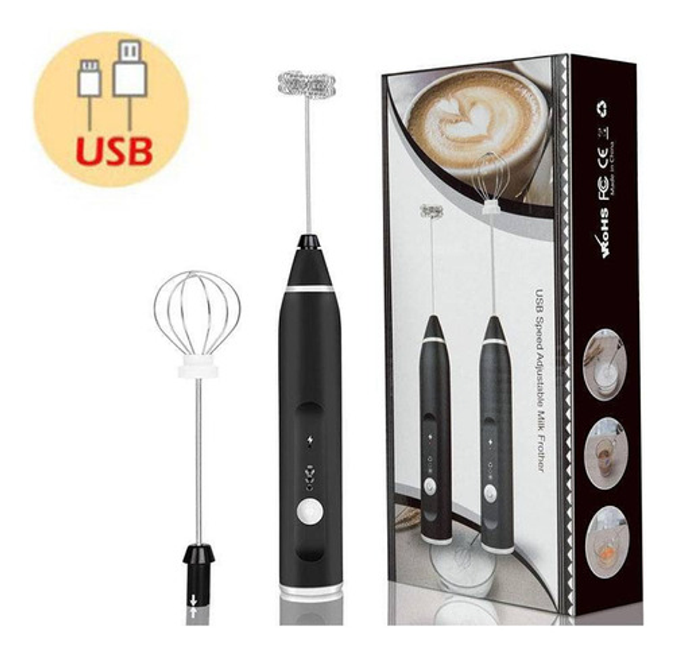 Evolution Mini Batidor Eléctrico De Espuma Café Y Leche Reca Color Negro 12