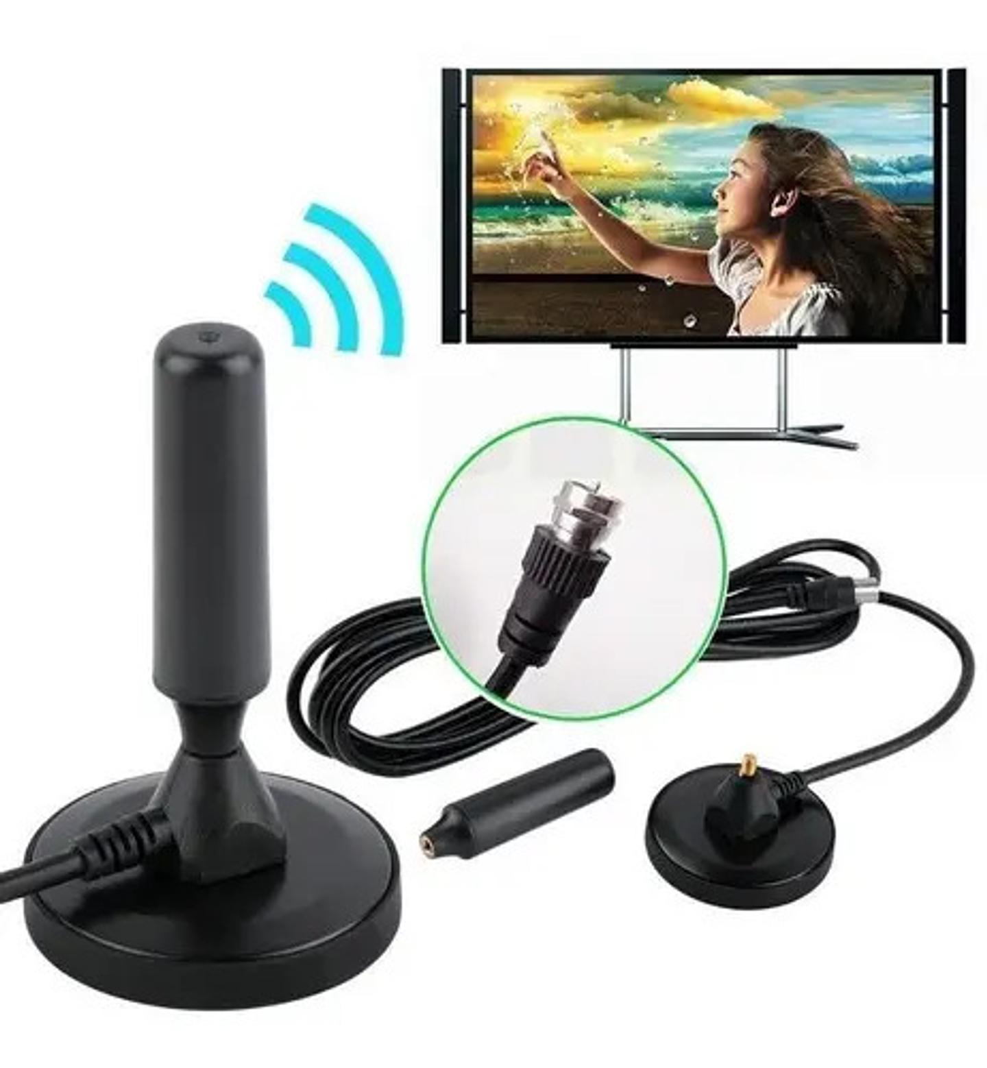 Antena Tv Digital Abierta Hd Tvd Interior 360 Coaxial 2