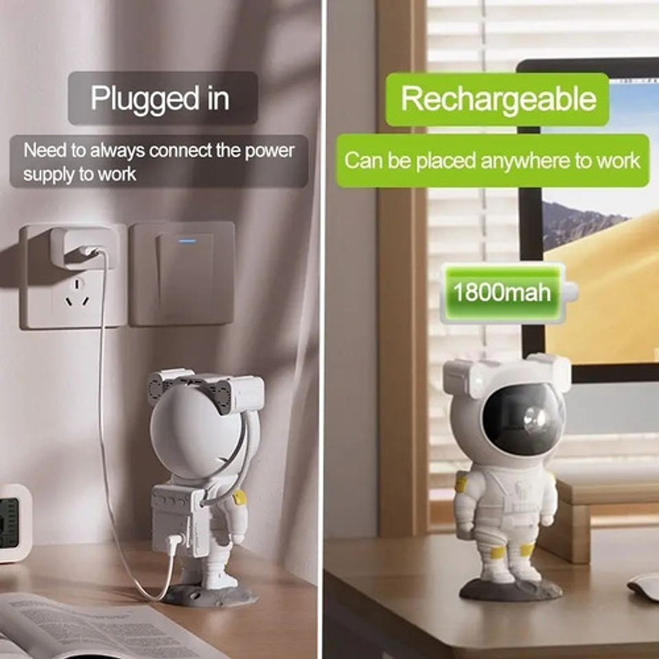 Proyector Lampara Astronauta Luz De Estrellas Y Galaxia 3