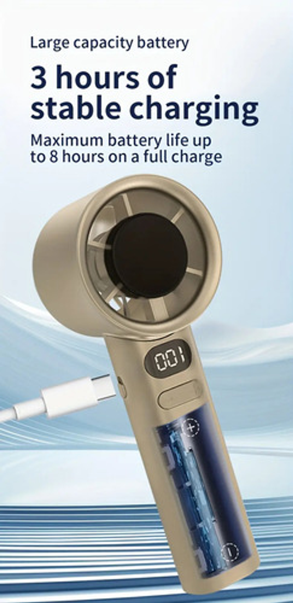 Mini Ventilador Portátil De Mano Recargable Usb 120 Vel. 4