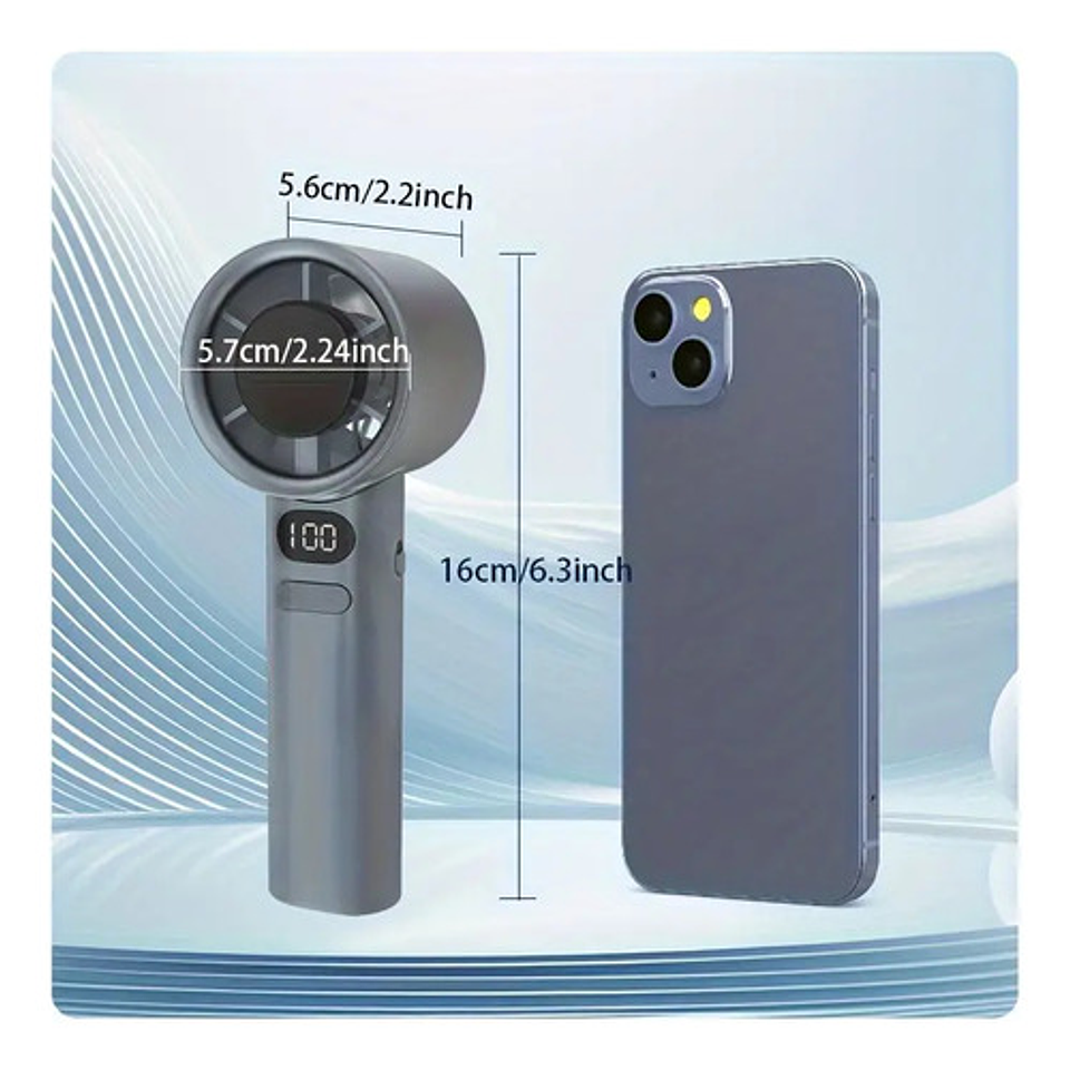 Mini Ventilador Portátil De Mano Recargable Usb 120 Vel. 14