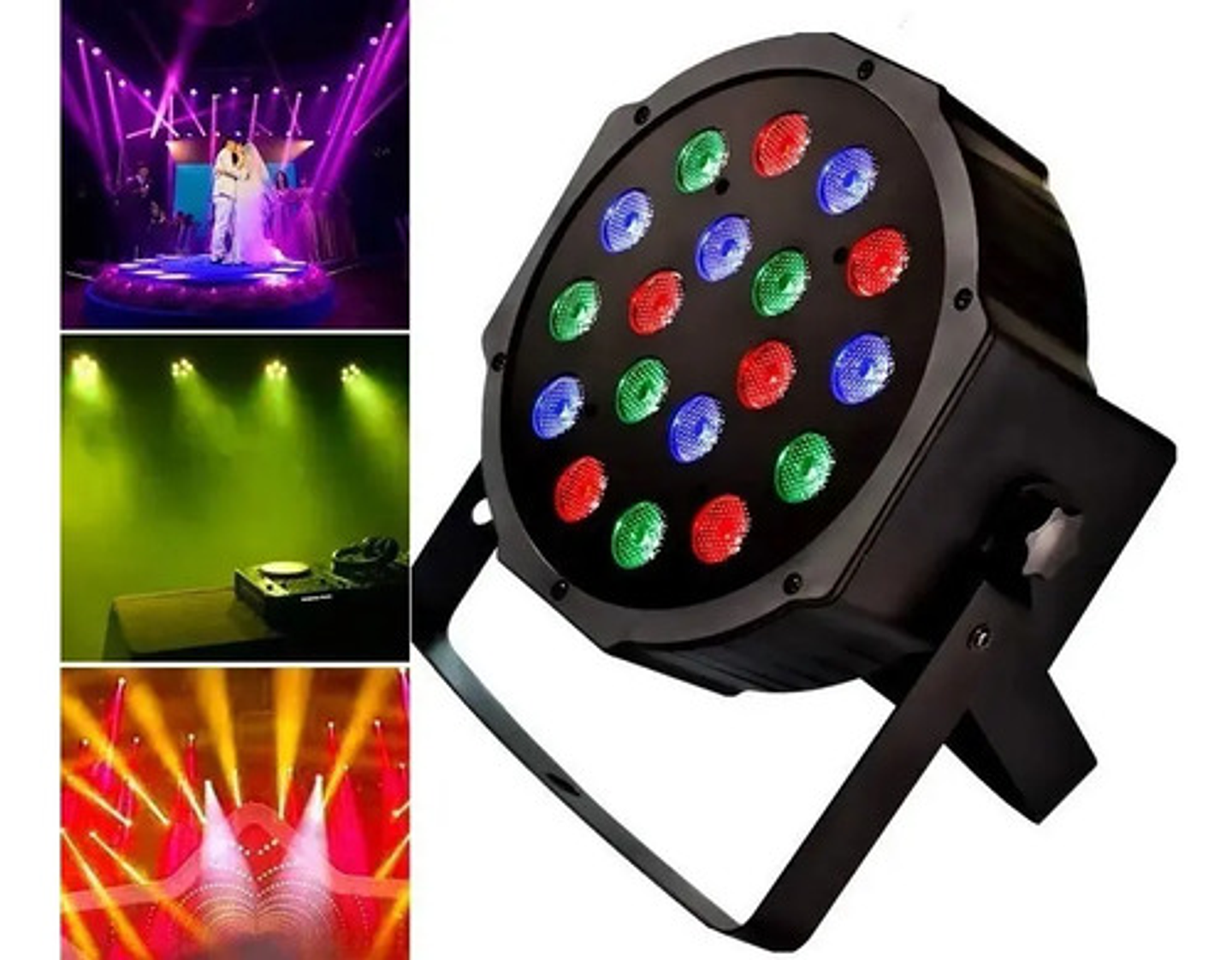 Pack 2 Foco Luces 18 Led Rgb Dmx Fiesta Disco Corriente 2
