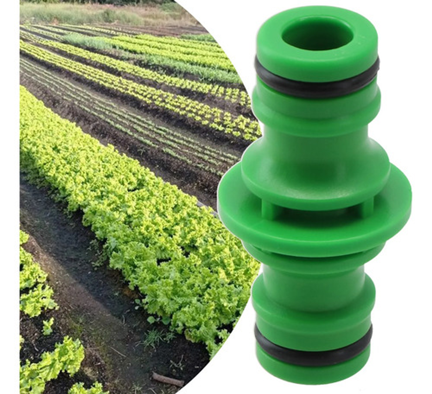 Acople Rápido Para Manguera De 1/2  Conector Macho Plástico Verde 2