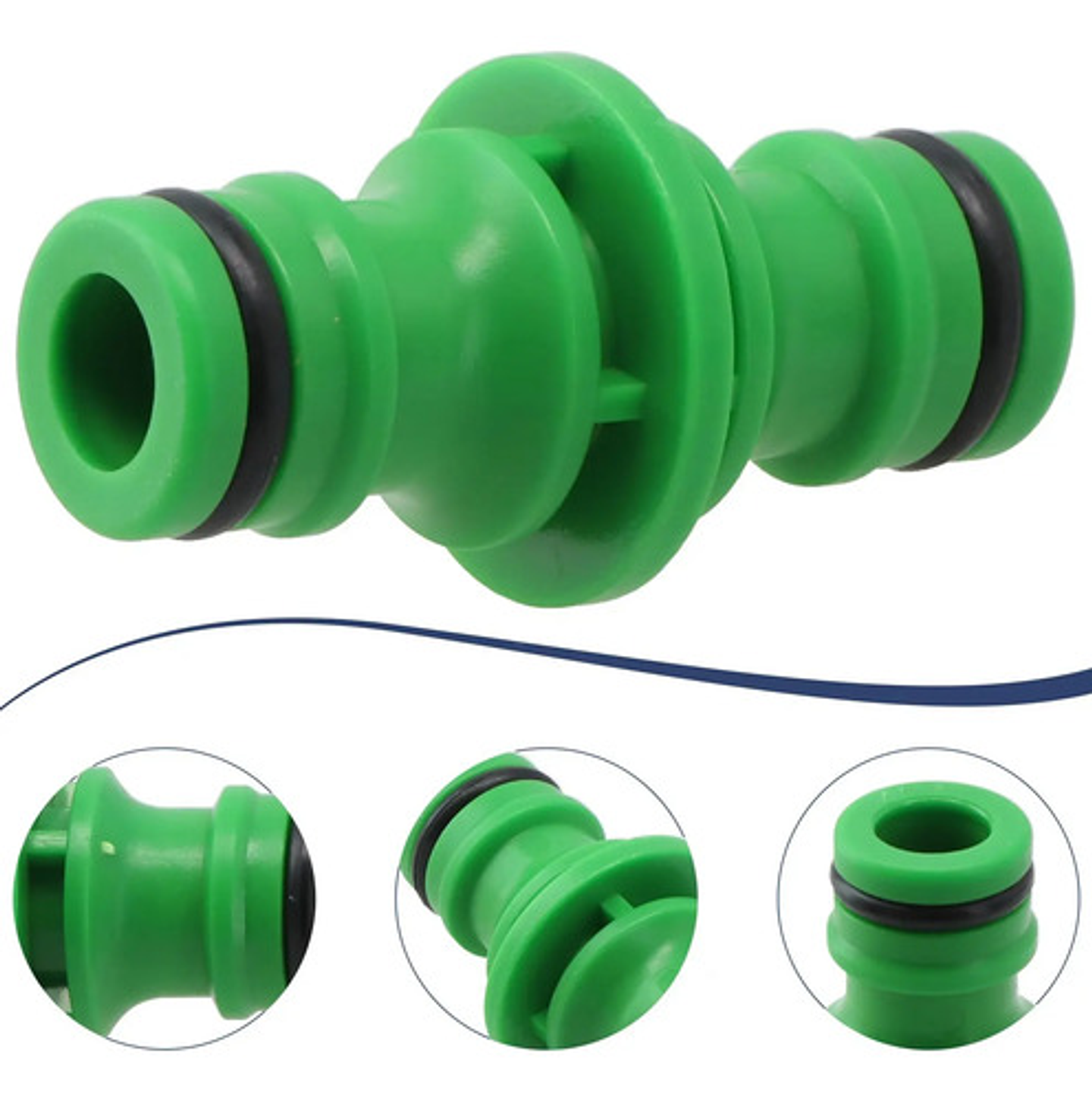 Acople Rápido Para Manguera De 1/2  Conector Macho Plástico Verde 3
