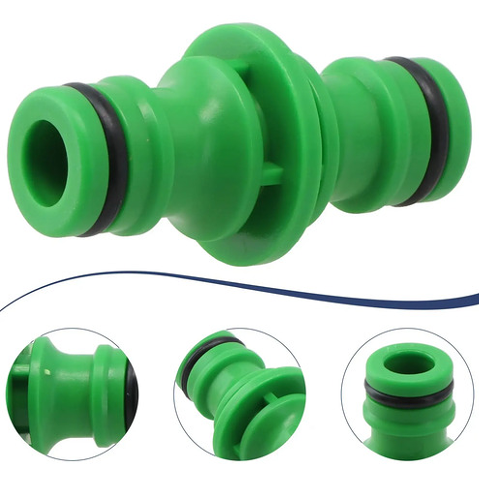 Acople Rápido Para Manguera De 1/2  Conector Macho Plástico Verde 3