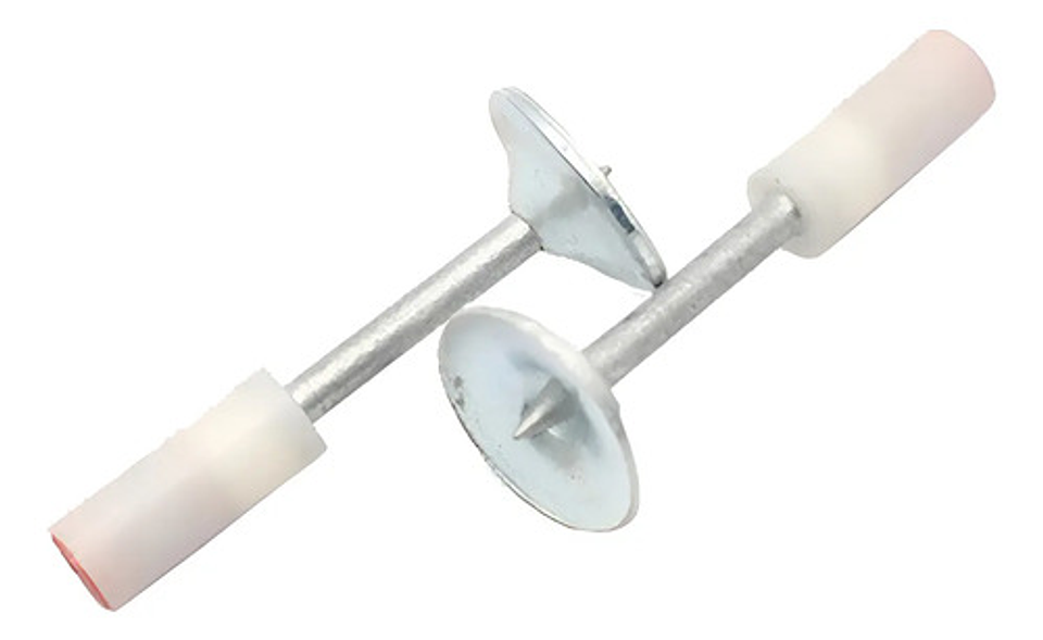 Clavo Pólvora Fulminante Con Golilla Para Pistola Fijación 100 Piezas Acero 1