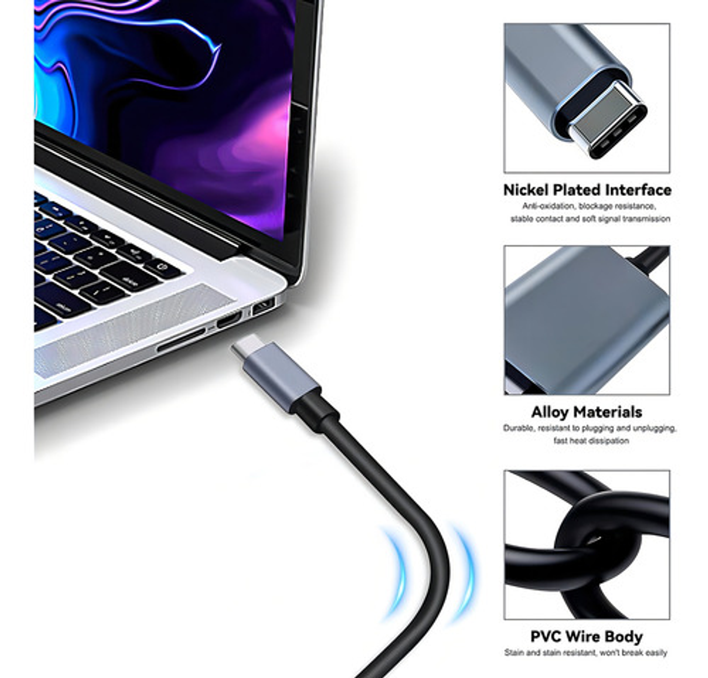 Adaptador Cable Usb Tipo C A Hdmi/ Usb-c A Hdmi 4k 5