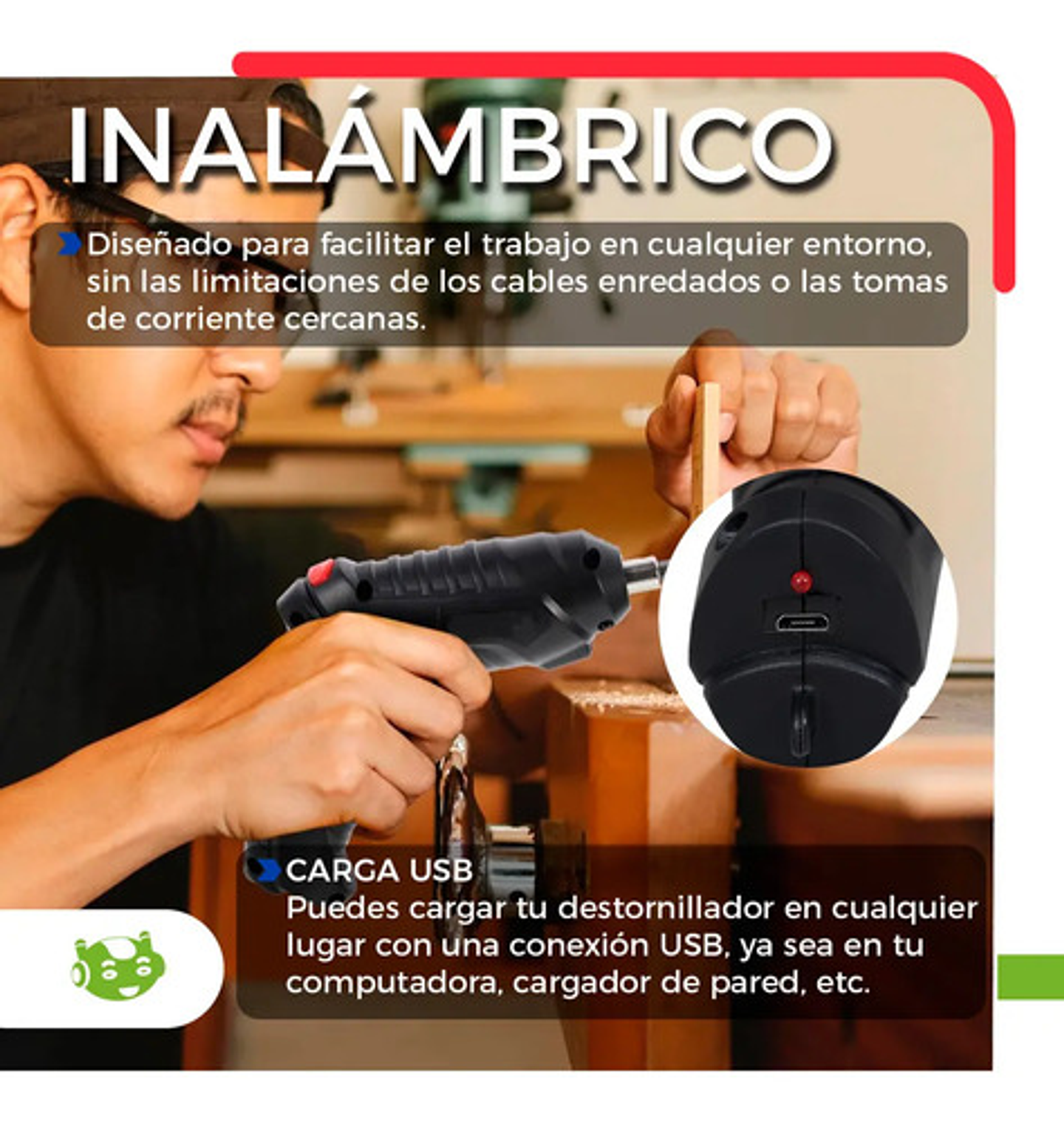 48 Piezas Kit Destornillador Eléctrico Recargable Inalámbrico Slim Company Mini Atornillador De Precisión, Taladro Para Reparación Negro 3.6v 7
