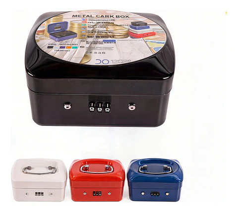 Caja Fuerte Metálica Thek Roja Con Llave Para Dinero Hogar Oficina Rojo-269003