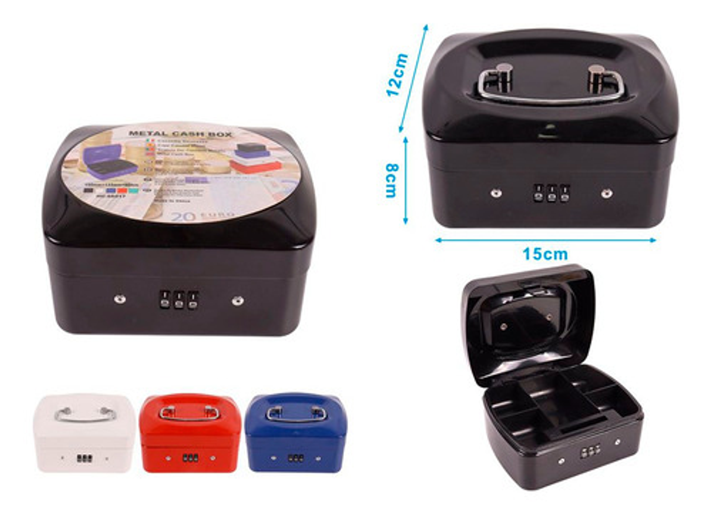 Caja Fuerte Metálica Thek Roja Con Llave Para Dinero Hogar Oficina Rojo-269003 7