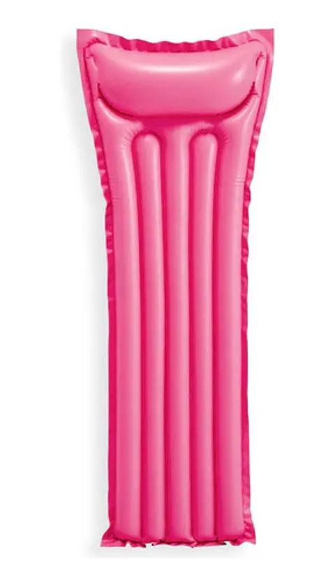 Colchoneta Hinchable Rosa 180x70 Cm Con Almohada Flotador Piscina