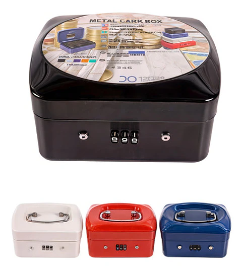 Caja Fuerte Metálica Thek Llave Acero Inoxidable Azul Para Hogar Oficina Azul-269003