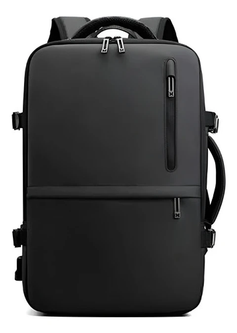 Mochila De Viaje Avión Multifuncional Gran Capacidad Usb Color Negro Liso