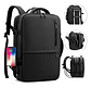 Mochila De Viaje Avión Multifuncional Gran Capacidad Usb Color Negro Liso - Miniatura 4