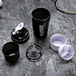 Shaker Botella 500ml Creator Vaso Mezclador De Proteínas 3 Capas Bpa Free Negro - Miniatura 2