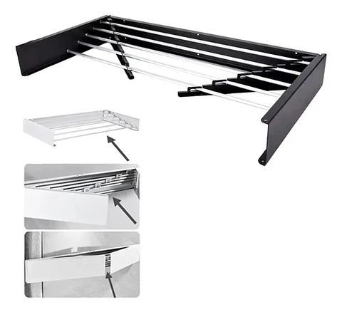 Thek Thekdedero Tendederos Plegables Retractil Ropa Plegable Reforzado Metal Color Blanco