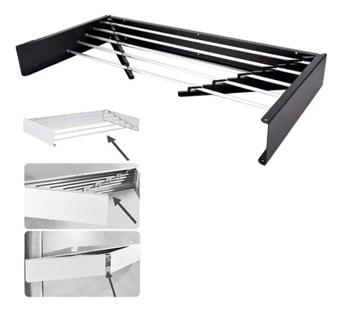 Thek Thekdedero Tendederos Plegables Retractil Ropa Plegable Reforzado Metal Color Blanco 1