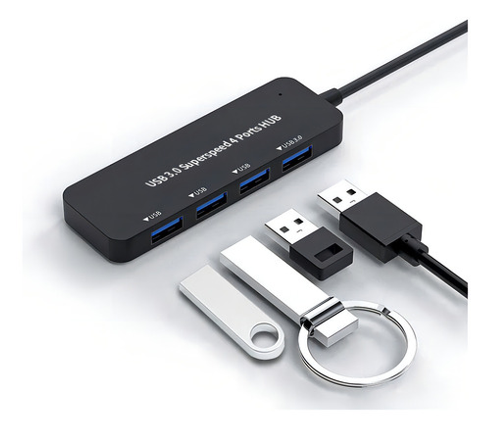 Hub Usb 3.0 Andowl 4 Puertos Usb-c Negro Alta Velocidad Compatible Windows 2