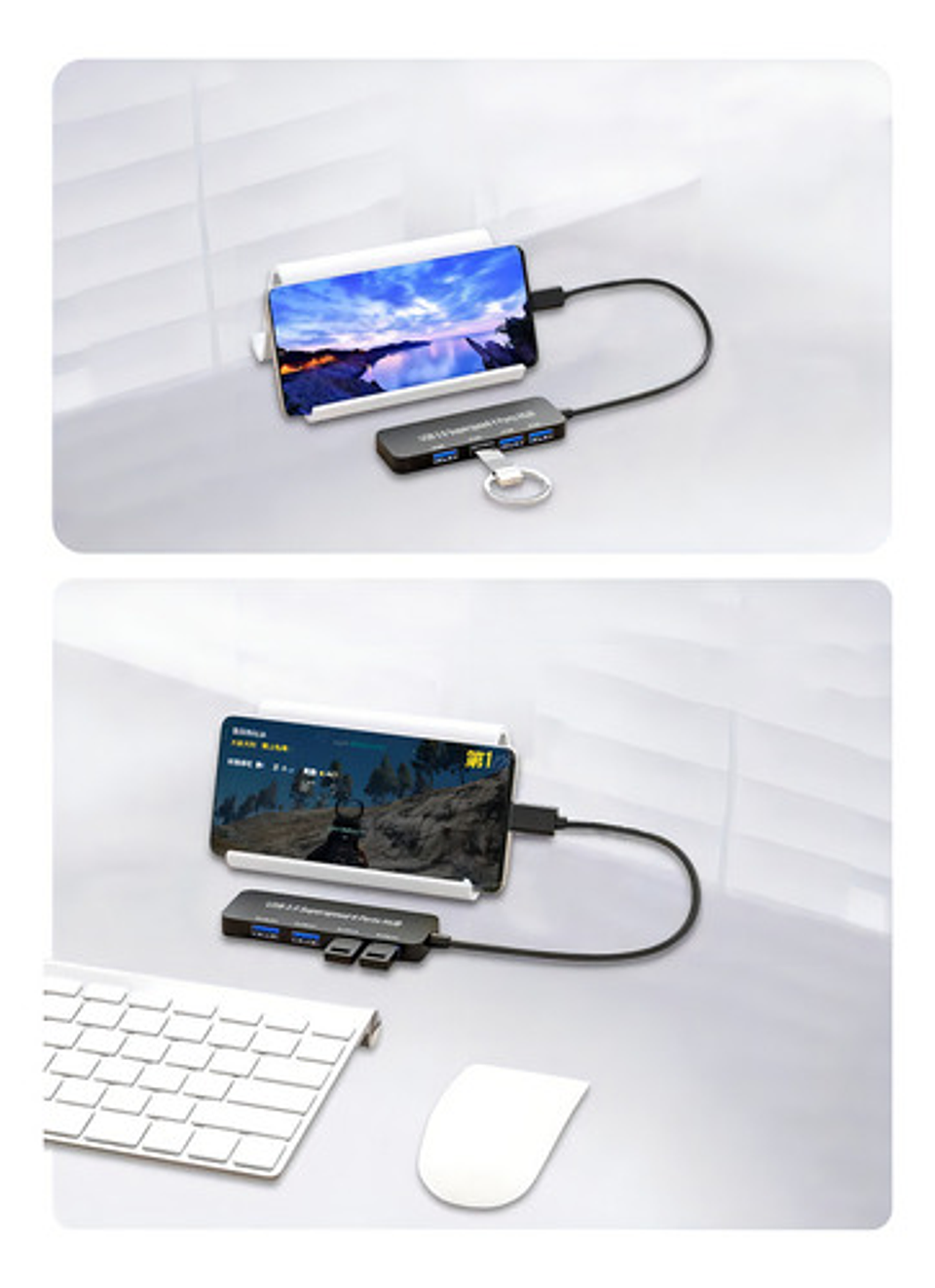 Hub Usb 3.0 Andowl 4 Puertos Usb-c Negro Alta Velocidad Compatible Windows 4