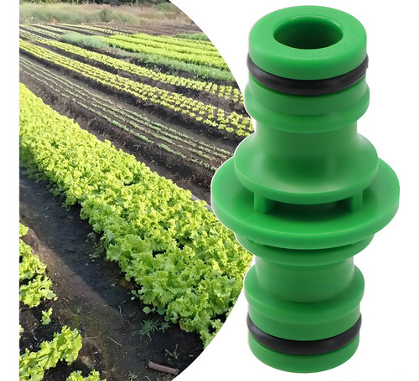 Acople Rápido Para Manguera De 1/2  Conector Macho Plástico Verde 2