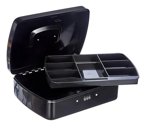Caja Fuerte Metálica Acero Inoxidable Negro Con Llave Para Dinero Negro-269003
