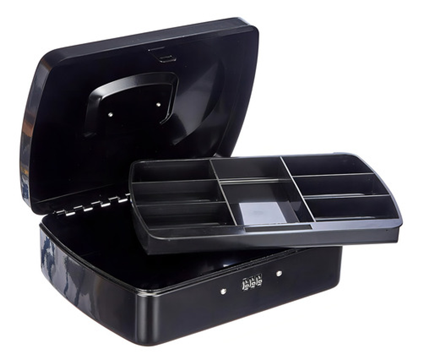 Caja Fuerte Metálica Acero Inoxidable Negro Con Llave Para Dinero Negro-269003 1