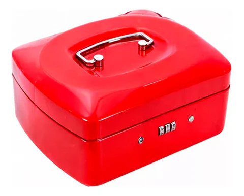 Caja Fuerte Metálica Roja Thek Código Seguridad Hogar Oficina 33x23x9cm Rojo