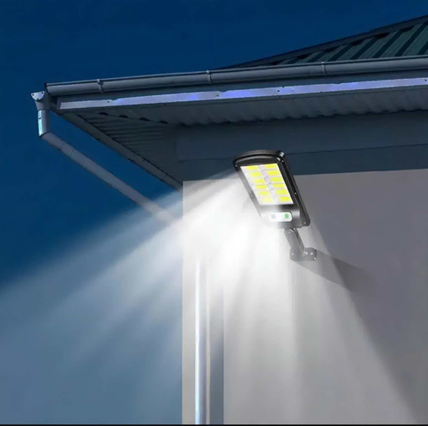 X3 Focos Solar Exterior Led Lampara Sensor Movimiento Estructura Negro 2