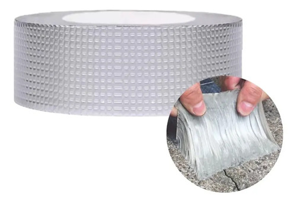 Adhesivo Cinta Tapagotera Techo Sellador Impermeabl 5cm X10m Plateado 1