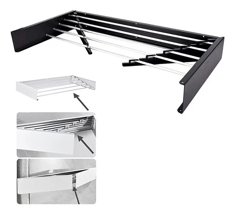 Thek Thekdedero Tendederos Plegables Retractil Ropa Plegable Reforzado Metal Color Blanco