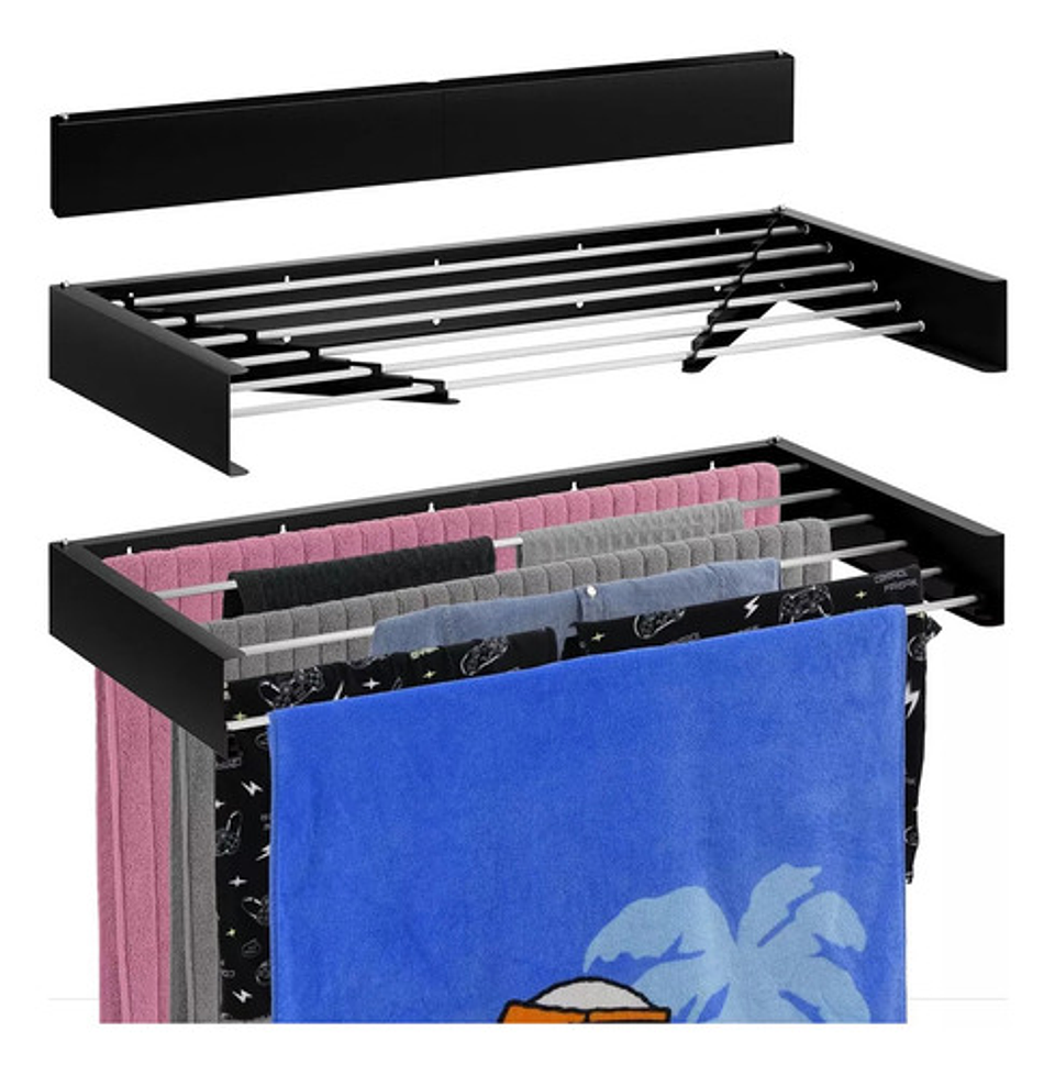 Thek Thekdedero Tendederos Plegables Retractil Ropa Plegable Reforzado Metal Color Blanco 2