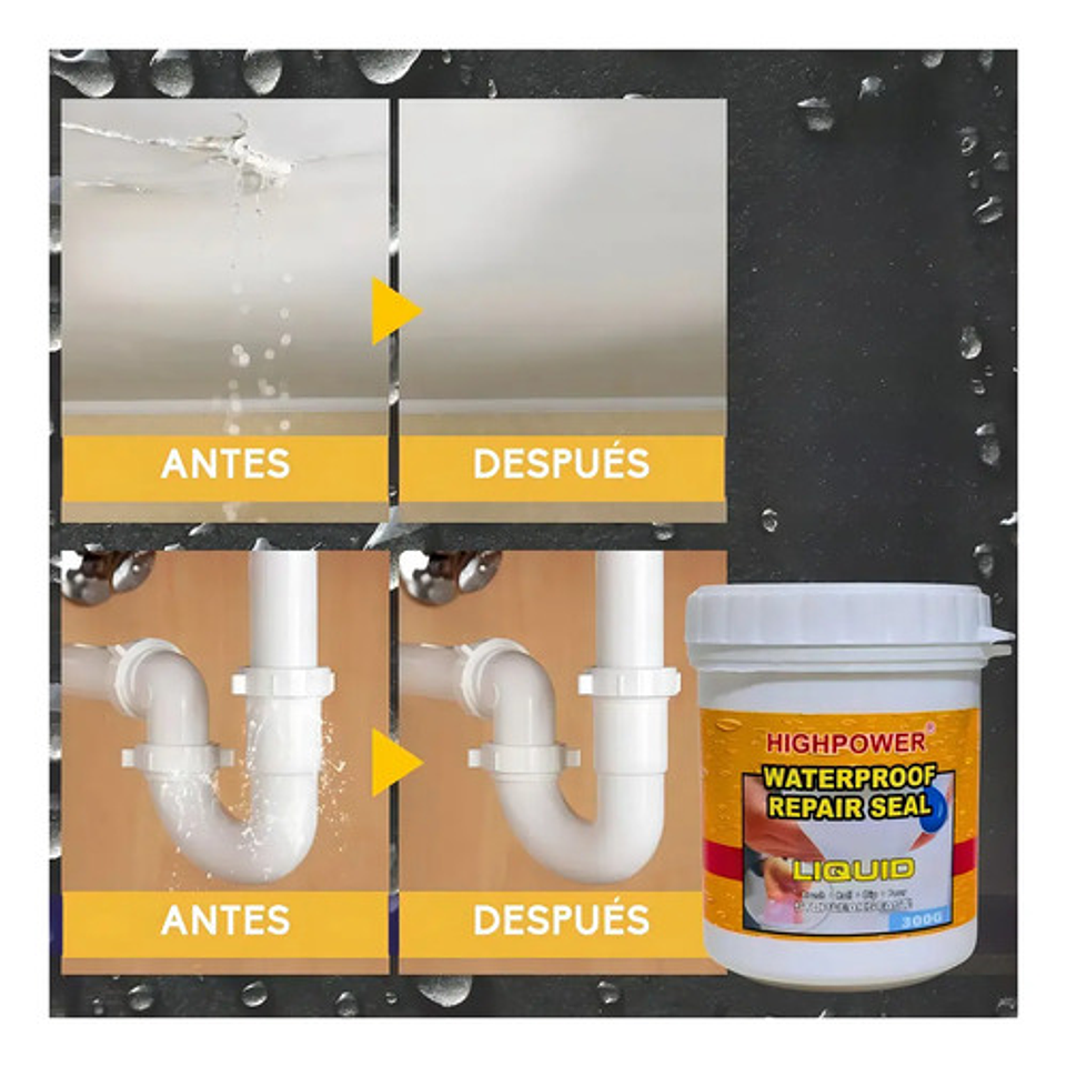 Sellador Tapagotera Impermeable Líquido 300g Sellante Impermeabilizante Techo Gotera Grietas Fugas Filtración Hp Transparente 4