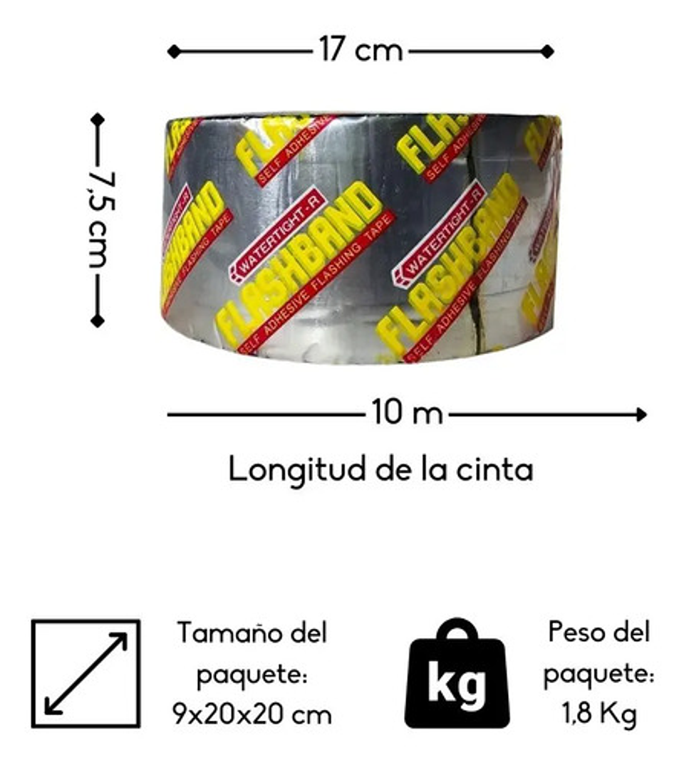 Cinta Aislante Impermeable 75mm*10m Gotera Techo Tubería Resistente Altas Temperaturas -15ºc A 120ºc Huincha Aisladora Selladora Filtraciones. Negro Liso 2