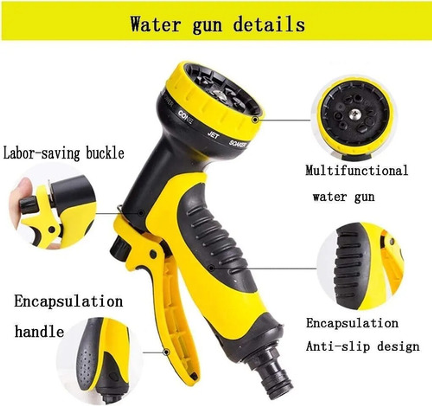 Manguera Retráctil De Jardín 15m Con Riel Y Pistola / Thek Color Verde 2