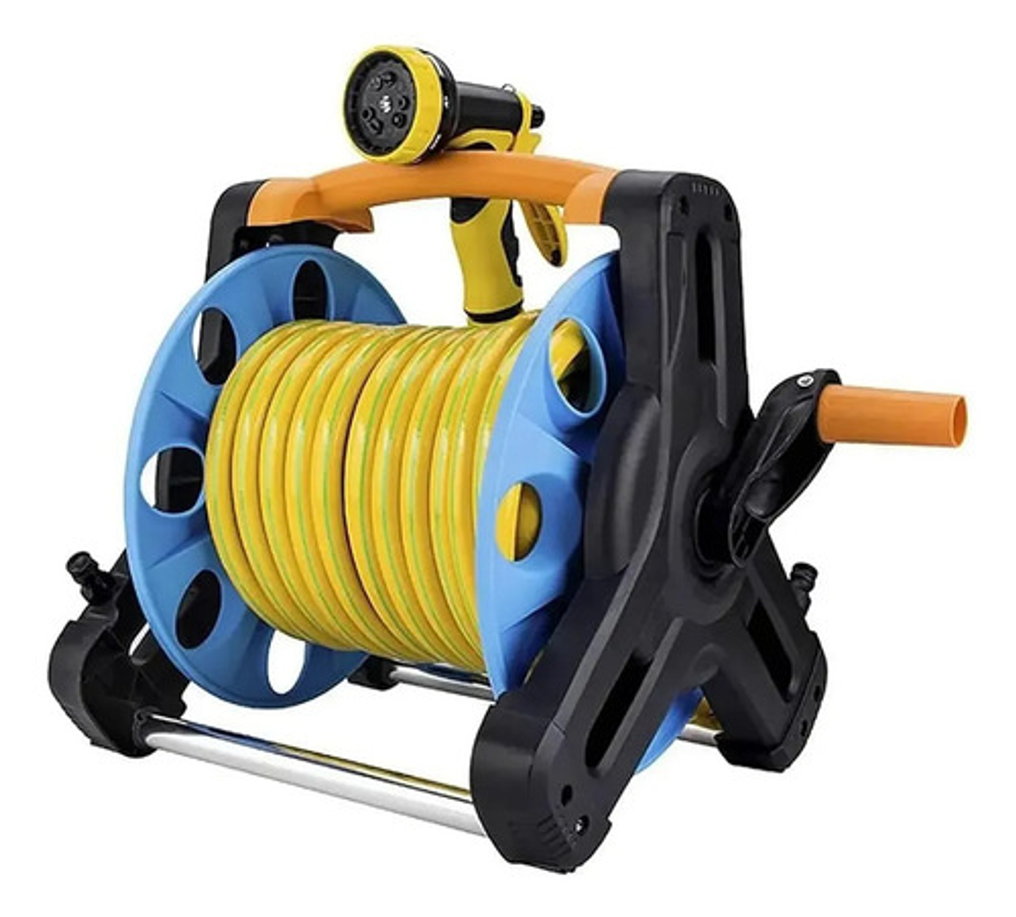 Manguera Retráctil De Jardín 15m Con Riel Y Pistola / Thek Color Verde 7