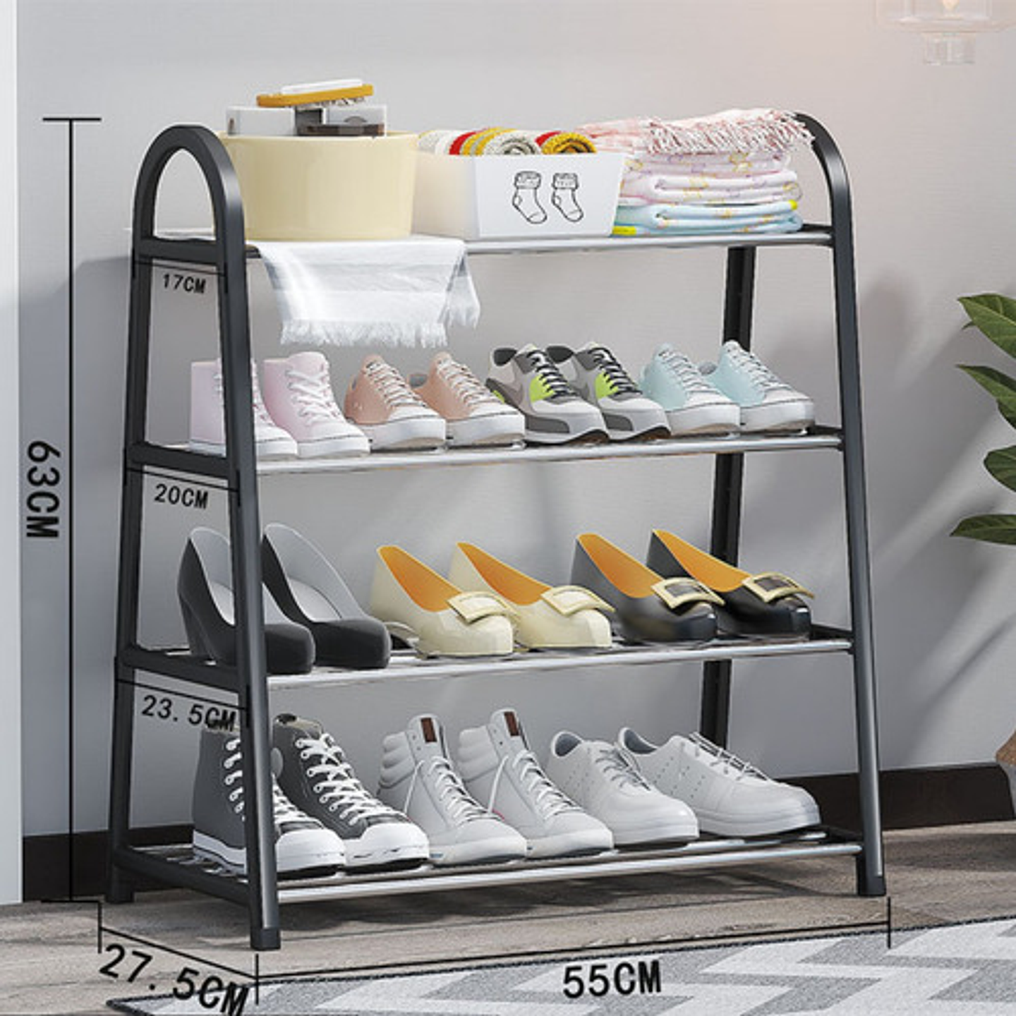 Zapatero Organizador De Zapatos 4 Niveles Calzado Botines 8