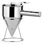 Embudo Dosificador Acero Inoxidable 750ml Con Soporte Repostería Plateado - Miniatura 1