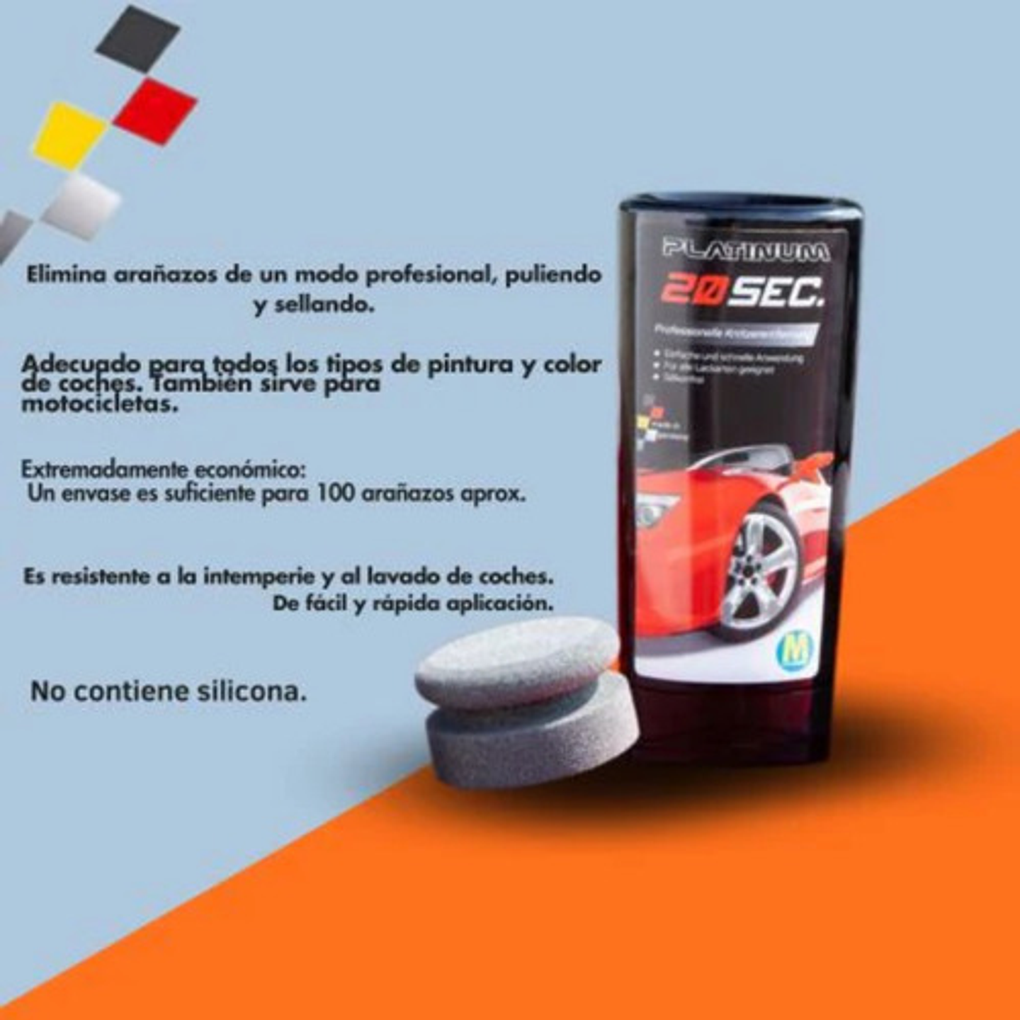 Crema Reparadora De Arañazos Auto Platinum 20 Sec 3