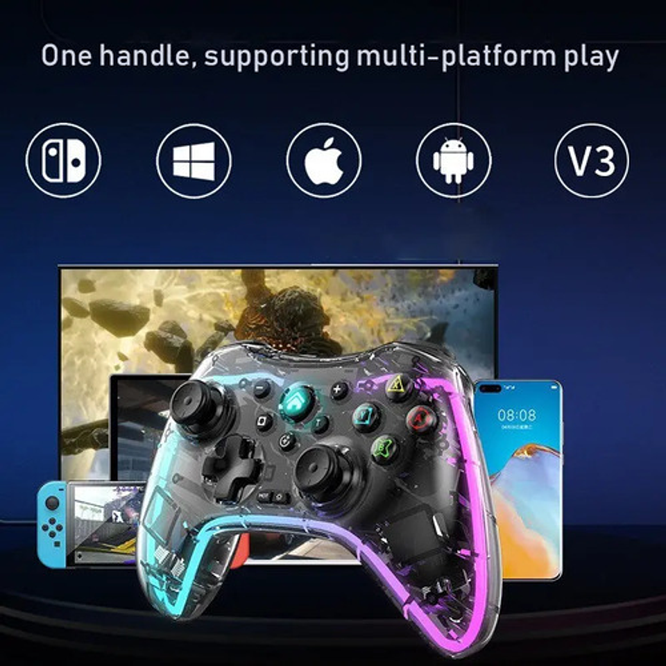 Mando Control Inalambrico Bt Joystick Para Pc Ps4 Ps3 3