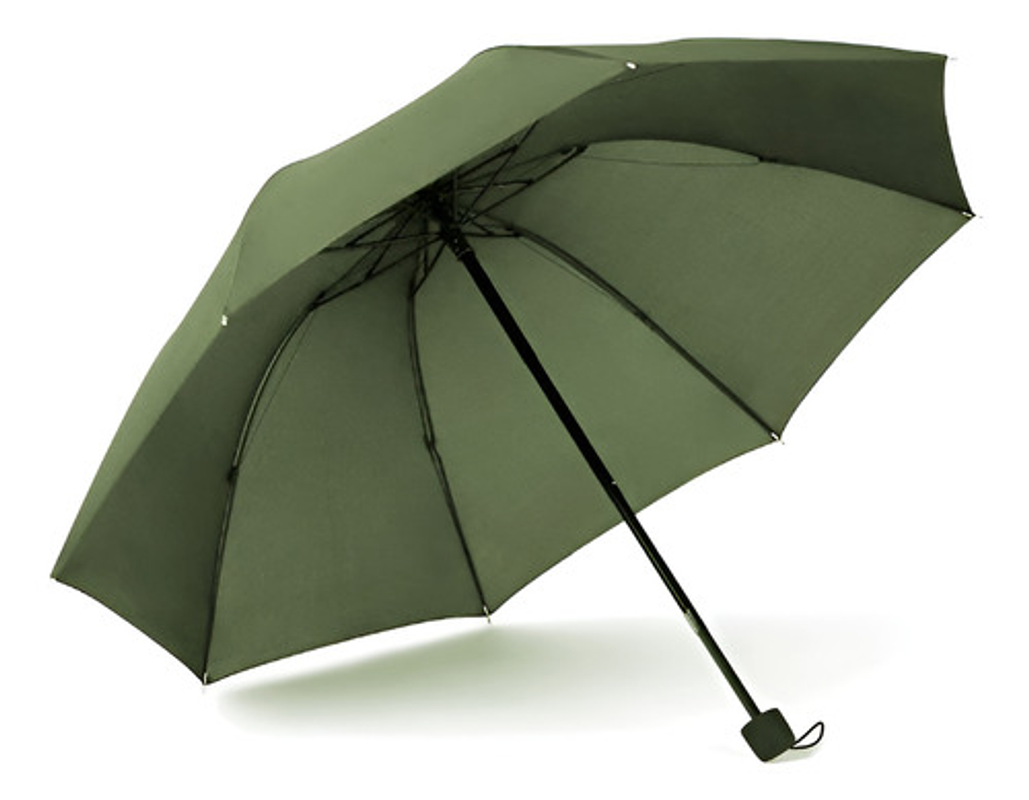 Paraguas Plegable Aicboutique Sombrilla Cartera Verde Musgo 8 Varillas Adultos Liso 1