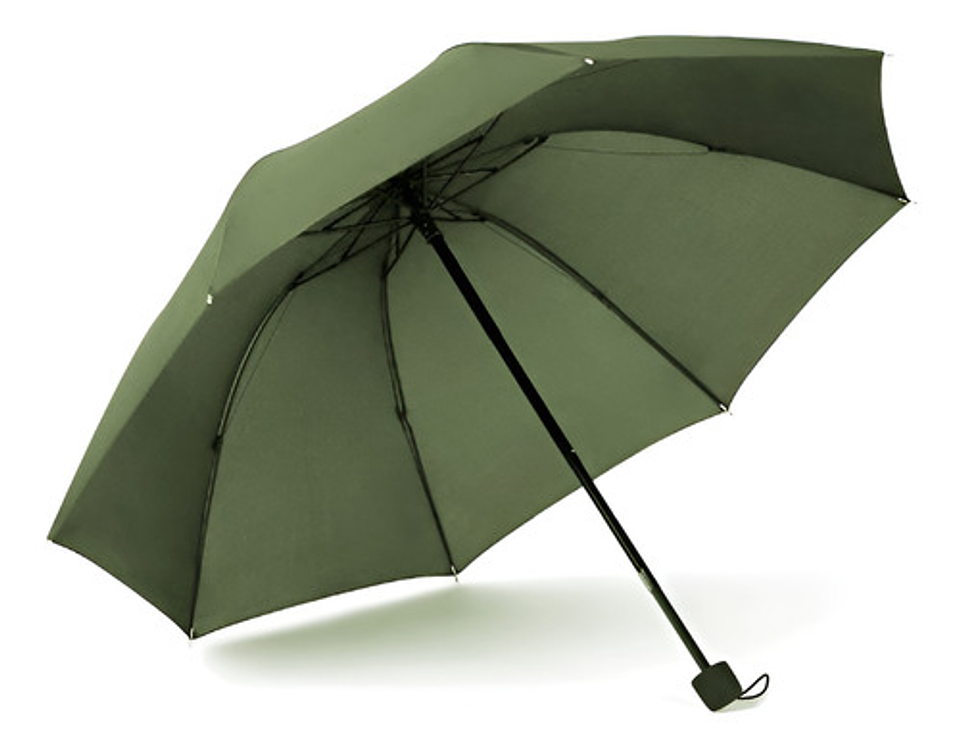 Paraguas Plegable Aicboutique Sombrilla Cartera Verde Musgo 8 Varillas Adultos Liso 1