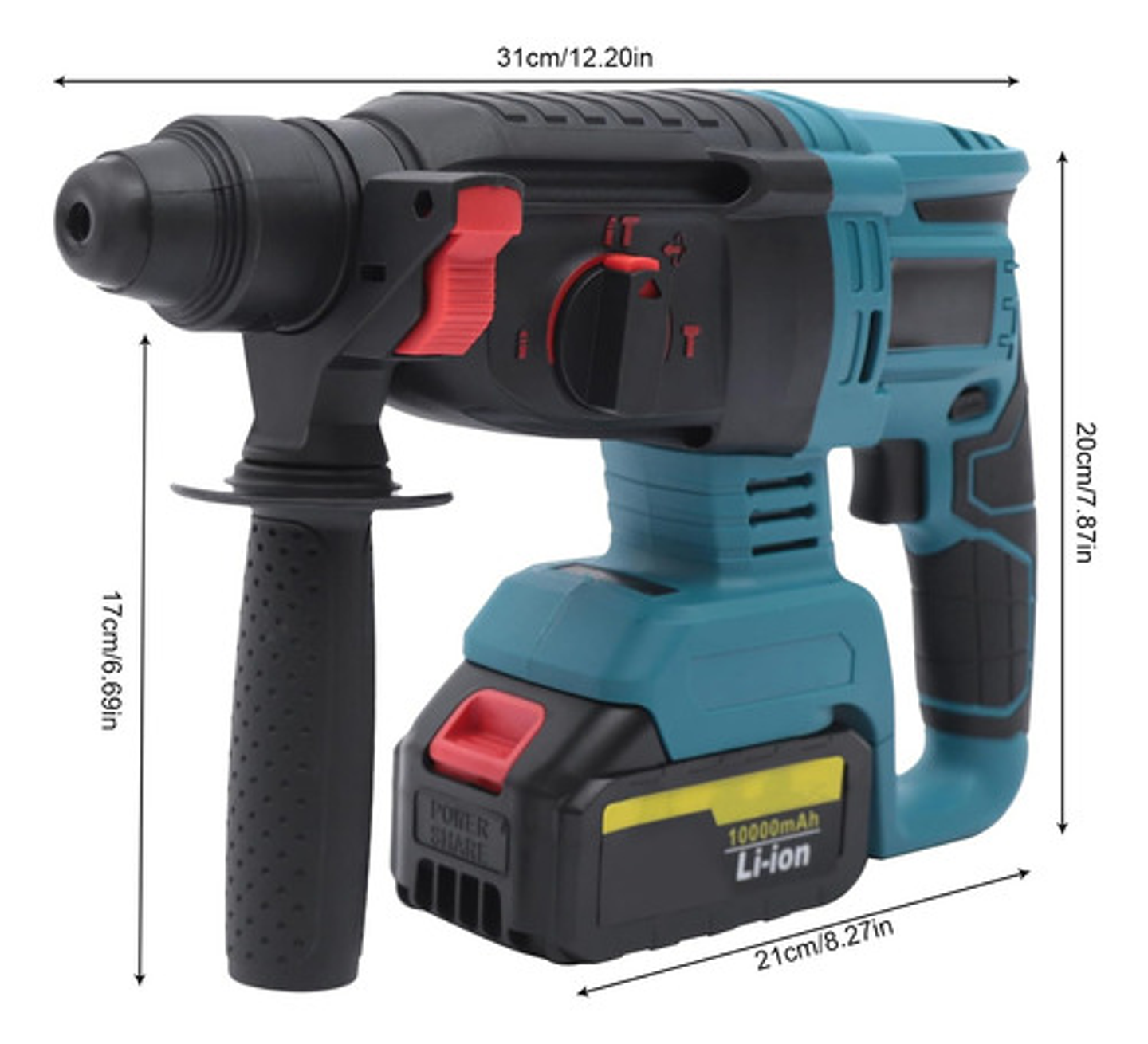 Taladro Martillo Inalámbrico 48v Impacto Rompedor Concreto 3