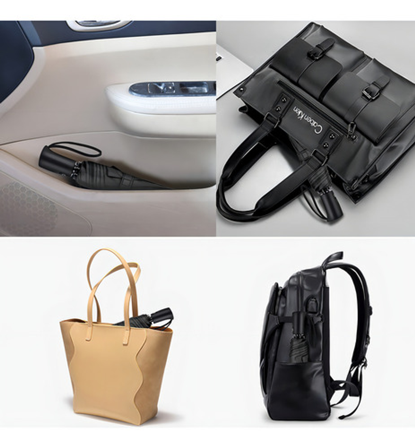 Paraguas Plegable Negro Aicboutique 8 Varillas Compacto De Viaje Liso 5