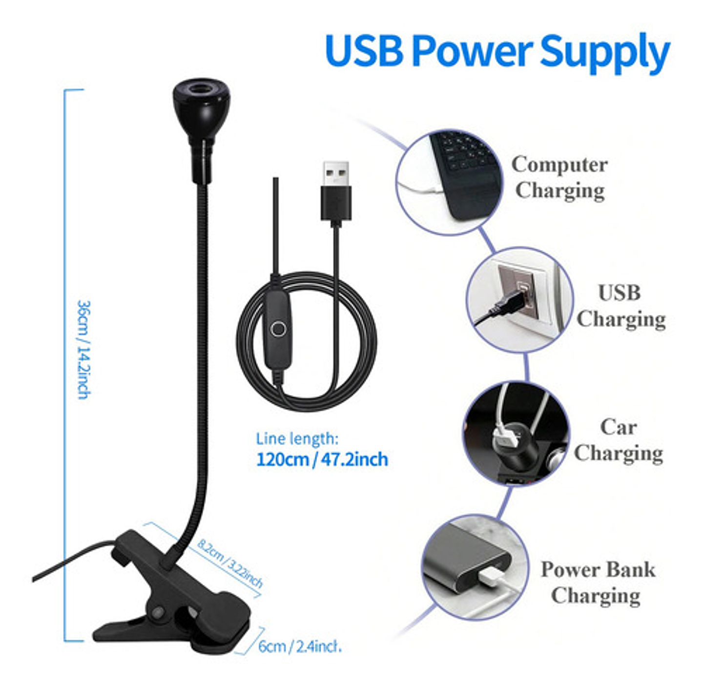 Lámpara Uñas Secado Rápido Uv Clip Usb 360° Portátil 6