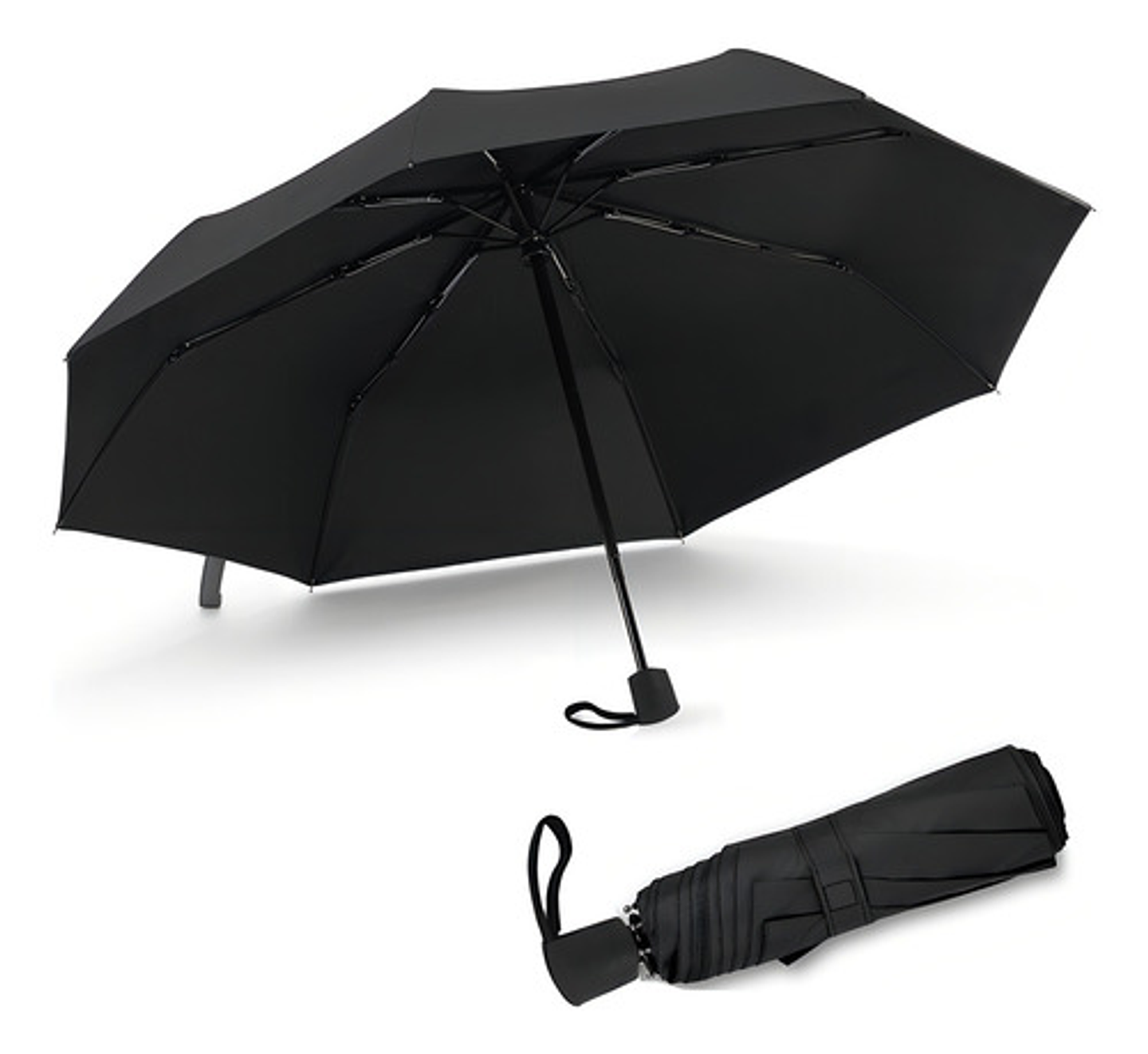 Sombrilla Plegable Aicboutique Bordó 8 Varillas Diseño Liso Viajes Adultos 2