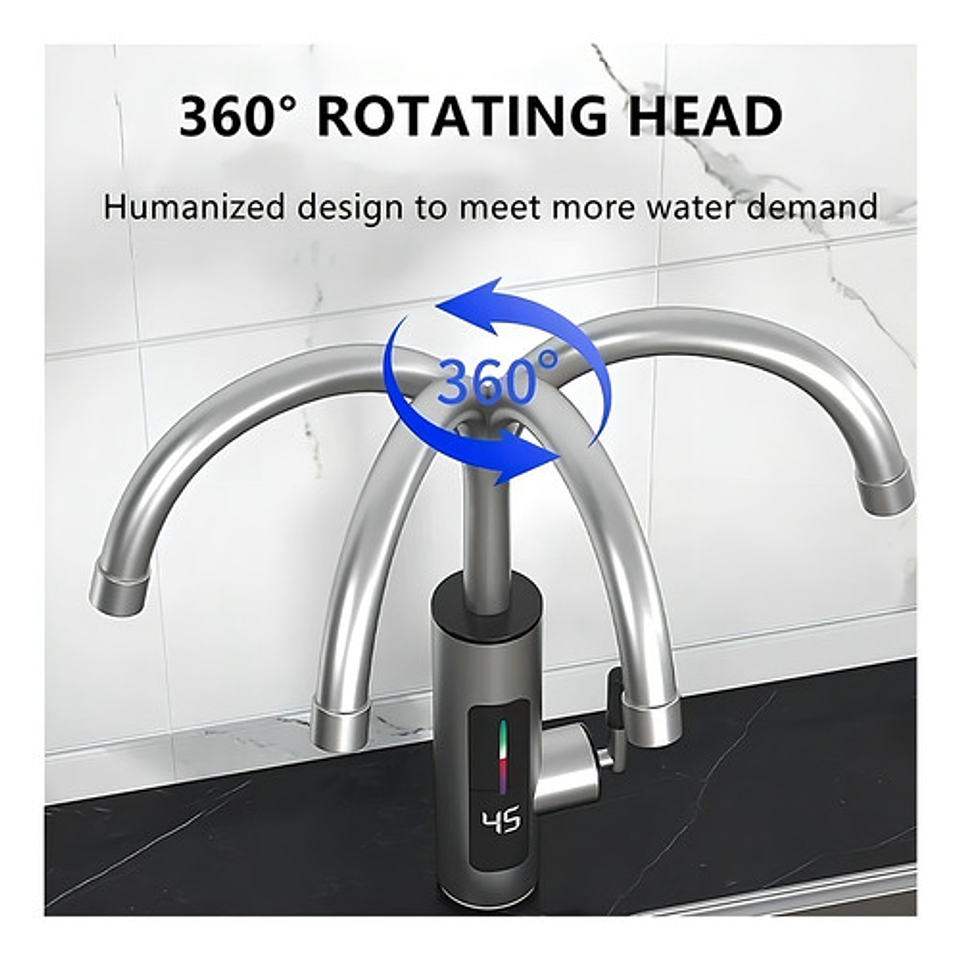 Grifo Monocomando Eléctrico Thek 3000w Blanco Para Lavaplatos Brillante 4