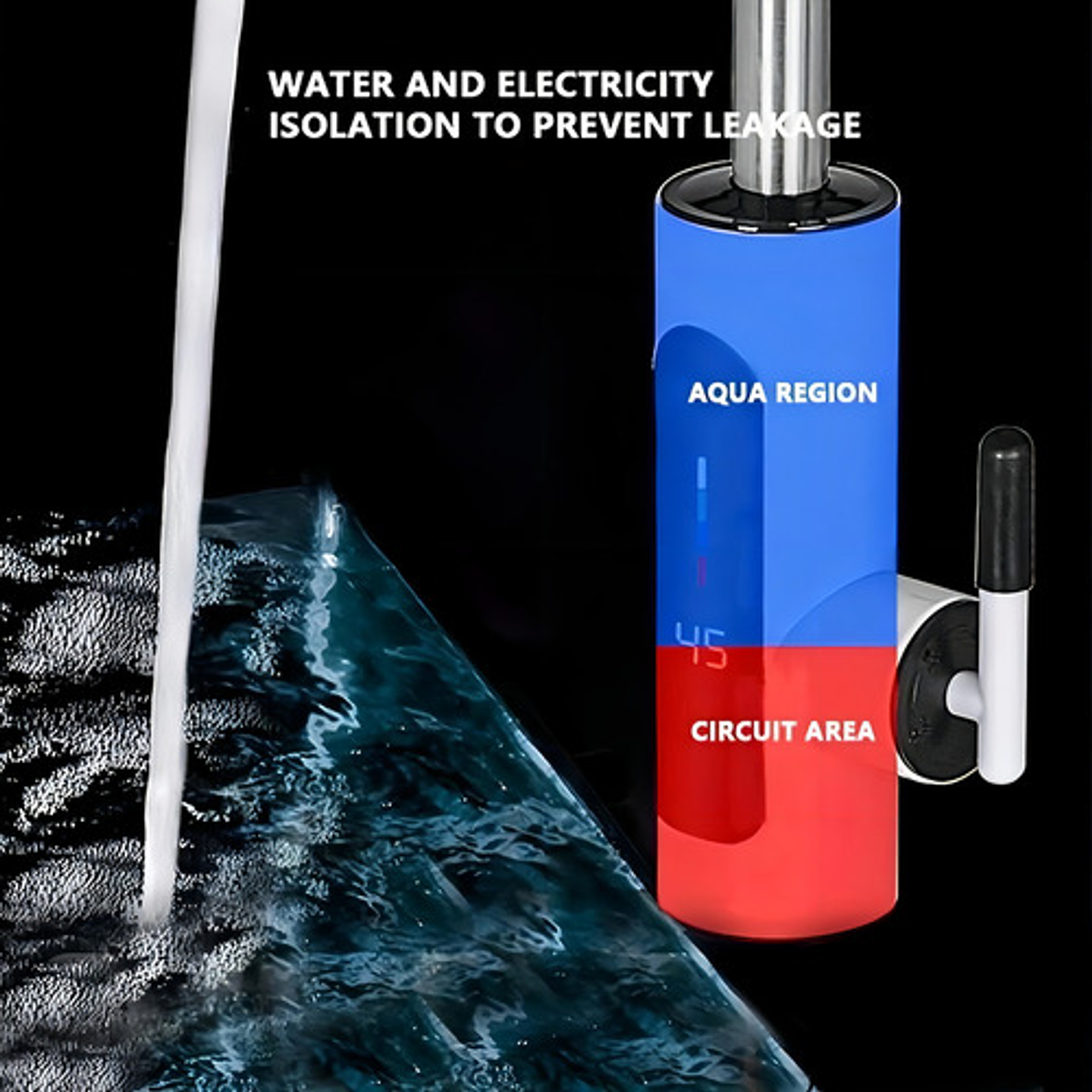 Grifo Monocomando Eléctrico Thek 3000w Blanco Para Lavaplatos Brillante 5