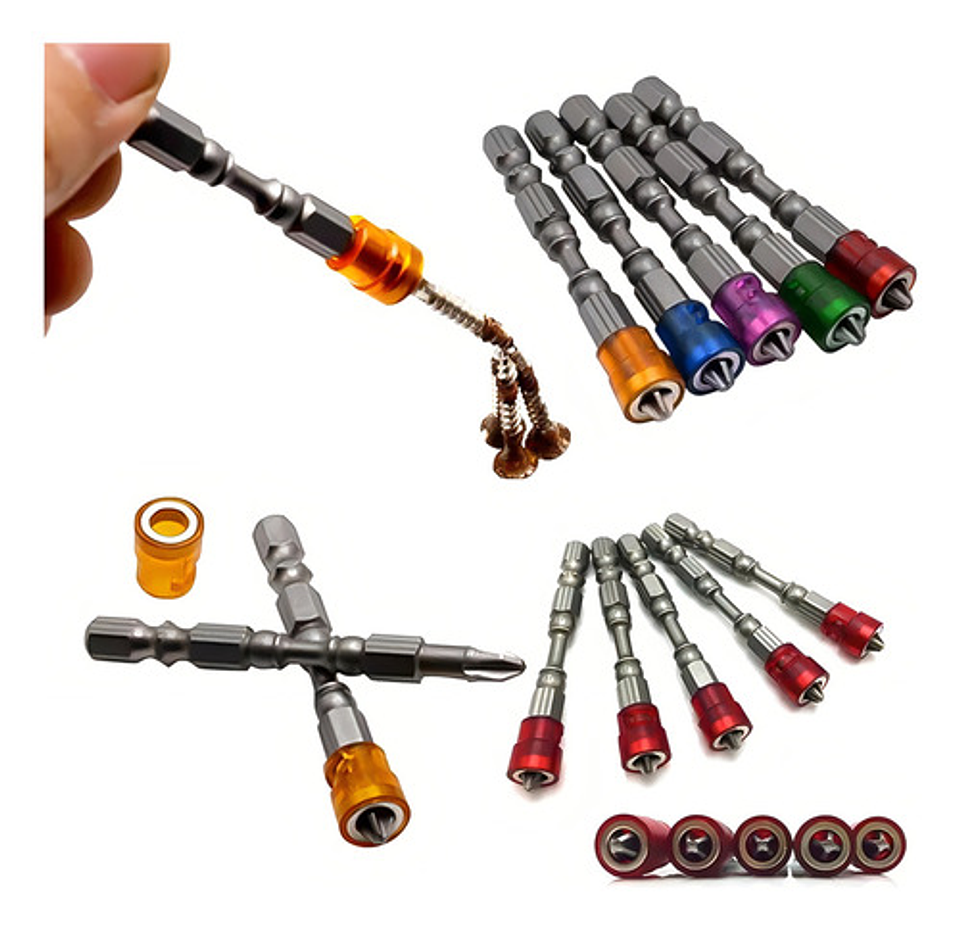 Juego 10 Puntas Magnéticas Ph2 Hexagonal De 1/4 1