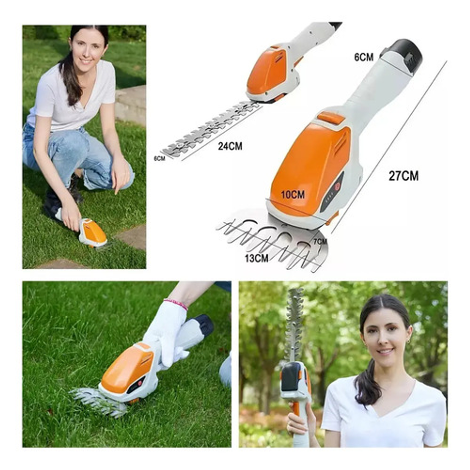Corta Setos Podador Césped Arbustos Inalámbrico - 2 En 1 4
